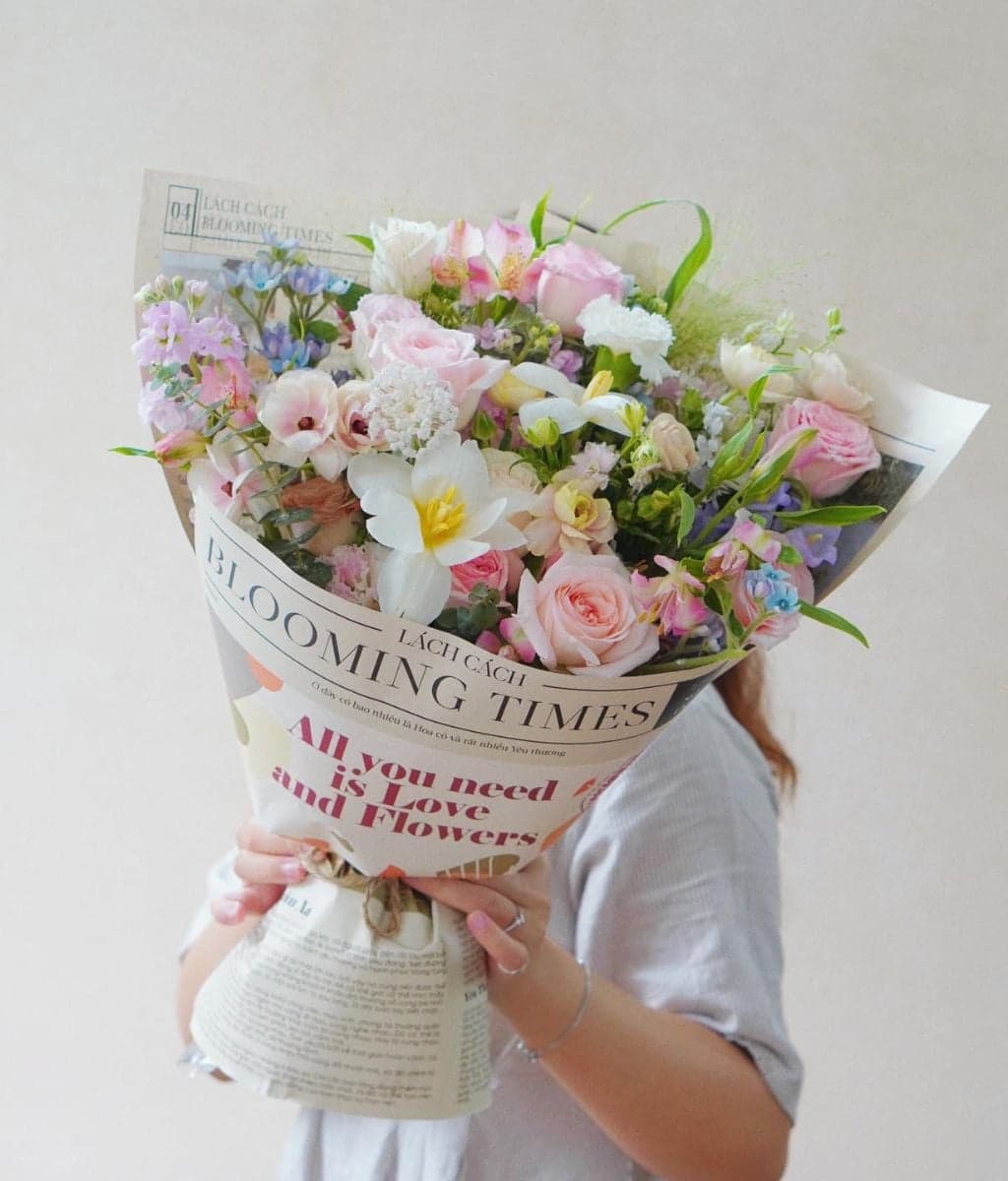 Bó Blooming times hồng ohara mix tulip - 1