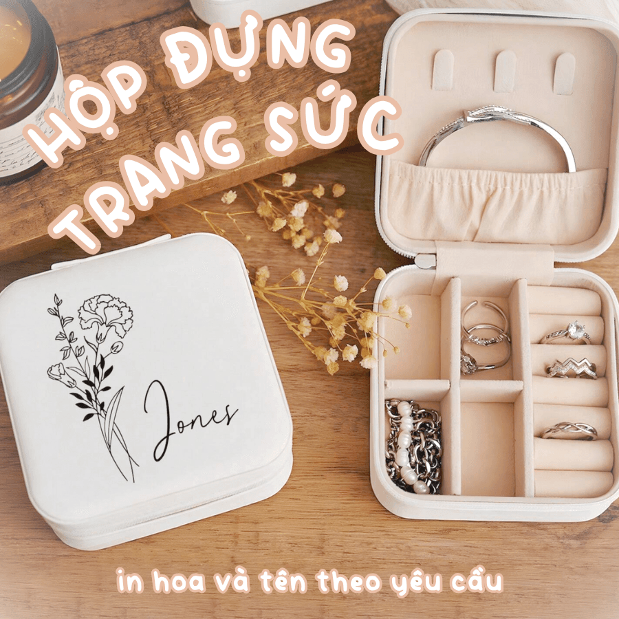 Hộp Đựng Trang Sức Cá Nhân Hóa – Khắc Hoa Tháng Sinh Và Tên Riêng